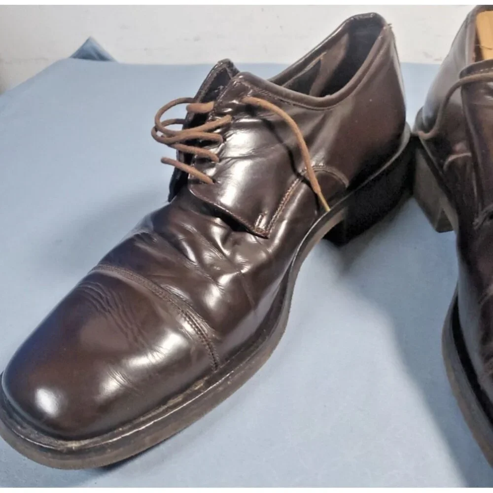 Gucci Brown Leather Lace Up Oxford Dress Shoes Men's Size US 10 EU 43.5 Italy